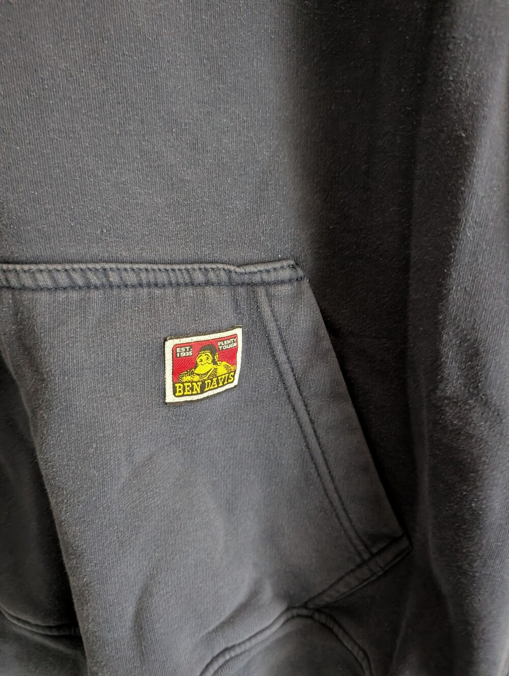 Ben Davis Black Pullover Hoodie with Front Pocket - Picture 2 of 5